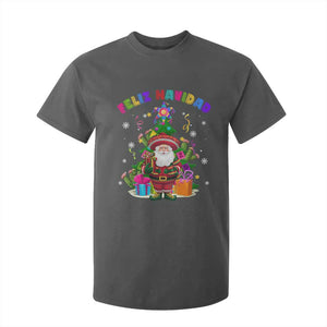 Funny Christmas In Mexico T Shirt For Kid Feliz Navidad Sombrero Santa Xmas Tree TS11 Dark Heather Print Your Wear