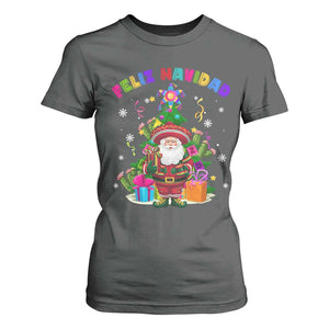 Funny Christmas In Mexico T Shirt For Women Feliz Navidad Sombrero Santa Xmas Tree TS11 Dark Heather Print Your Wear