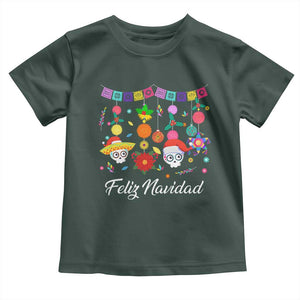 Feliz Navidad Baby Shirt Funny Christmas In Mexico Sugar Skull Pinata Star TS11 Dark Forest Green Print Your Wear