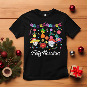 Feliz Navidad T Shirt Funny Christmas In Mexico Sugar Skull Pinata Star TS11 Black Print Your Wear