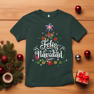 Christmas In Mexico T Shirt Feliz Navidad Pinata Star Xmas Tree TS11 Dark Forest Green Print Your Wear