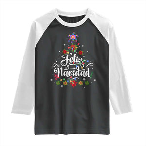 Christmas In Mexico Raglan Shirt Feliz Navidad Pinata Star Xmas Tree TS11 Black White Print Your Wear