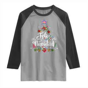 Christmas In Mexico Raglan Shirt Feliz Navidad Pinata Star Xmas Tree TS11 Sport Gray Black Print Your Wear