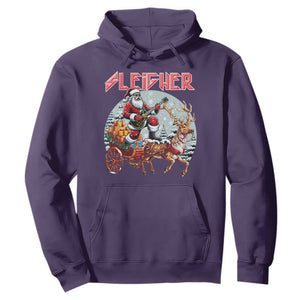 Funny Santa Heavy Metal Christmas Hoodie Sleigher Xmas Rock & Roll TS11 Purple Print Your Wear