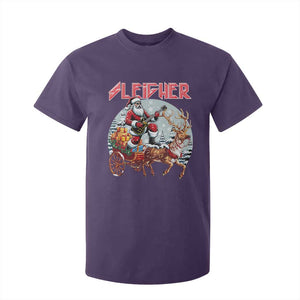 Funny Santa Heavy Metal Christmas T Shirt For Kid Sleigher Xmas Rock & Roll TS11 Purple Print Your Wear
