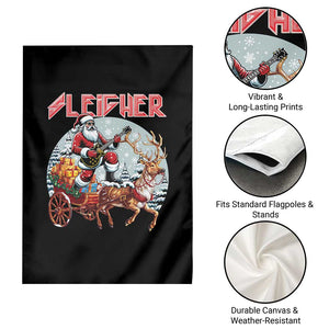 Funny Santa Heavy Metal Christmas Garden Flag Sleigher Xmas Rock & Roll TS11 Print Your Wear