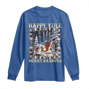 Happy Yule Merry Krampus Long Sleeve Shirt Vintage Krampus Black Cat TS11 Royal Blue Print Your Wear