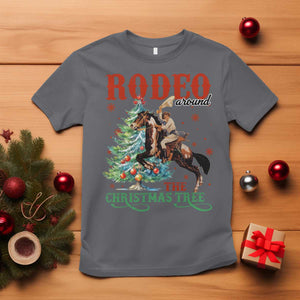 Western Christmas T Shirt Rodeo Around The Christmas Tree Cowgirl TS11 Charcoal Print Your Wear