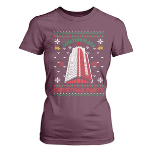 Nakatomi Plaza T Shirt For Women Christmas Party 1988 Seasons Greetings TS11 Maroon Print Your Wear