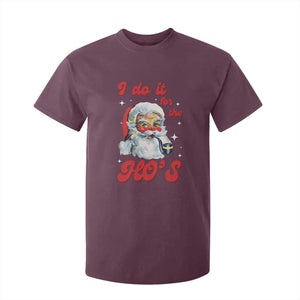 Funny I Do It For The Ho's T Shirt For Kid Christmas Black Naughty Santa TS11 Maroon Print Your Wear