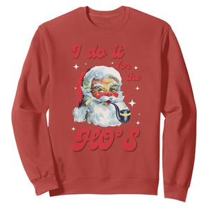 Funny I Do It For The Ho's Sweatshirt Christmas Black Naughty Santa TS11 Red Print Your Wear