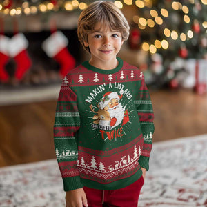 Funny Xmas Santa Ugly Christmas Sweater Makin' A List And Checkin' It Twice TS11 Christmas Print Your Wear