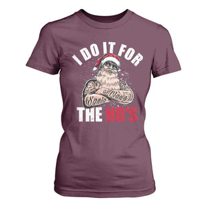 Funny Christmas Santa T Shirt For Women I Do It For The Ho's TS11 Maroon Print Your Wear