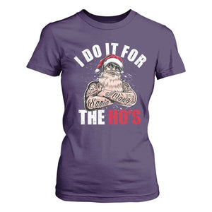Funny Christmas Santa T Shirt For Women I Do It For The Ho's TS11 Purple Print Your Wear