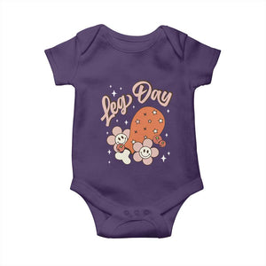 Funny Retro Thanksgiving Baby Onesie Leg Day Fall Season Family Matching TS11 Purple Print Your Wear