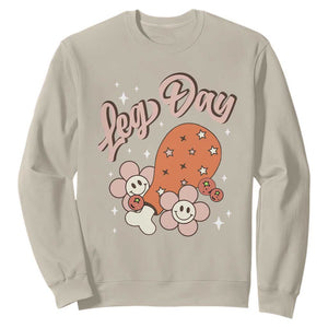 Funny Retro Thanksgiving Sweatshirt Leg Day Fall Season Family Matching TS11 Sand Print Your Wear