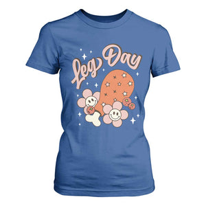 Funny Retro Thanksgiving T Shirt For Women Leg Day Fall Season Family Matching TS11 Royal Blue Print Your Wear