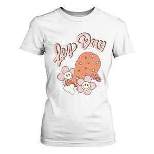 Funny Retro Thanksgiving T Shirt For Women Leg Day Fall Season Family Matching TS11 White Print Your Wear