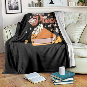 Funny Retro Thanksgiving Throw Blanket You Wanna Piece Of Me Fall Season Family Matching TS11 Print Your Wear