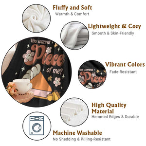 Funny Retro Thanksgiving Throw Blanket You Wanna Piece Of Me Fall Season Family Matching TS11 Print Your Wear