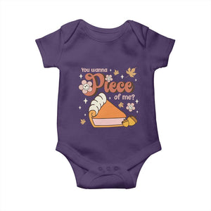 Funny Retro Thanksgiving Baby Onesie You Wanna Piece Of Me Fall Season Family Matching TS11 Purple Print Your Wear