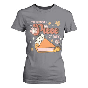 Funny Retro Thanksgiving T Shirt For Women You Wanna Piece Of Me Fall Season Family Matching TS11 Charcoal Print Your Wear