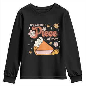 Funny Retro Thanksgiving Youth Sweatshirt You Wanna Piece Of Me Fall Season Family Matching TS11 Black Print Your Wear
