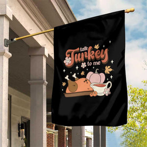 Funny Retro Thanksgiving Garden Flag Talk Turkey To Me Fall Season Family Matching TS11 Print Your Wear