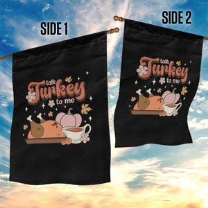 Funny Retro Thanksgiving Garden Flag Talk Turkey To Me Fall Season Family Matching TS11 Print Your Wear