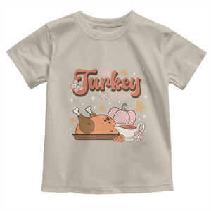Funny Retro Thanksgiving Baby Shirt Talk Turkey To Me Fall Season Family Matching TS11 Sand Print Your Wear