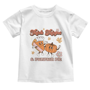 Funny Retro Thanksgiving Baby Shirt Thick Thighs And Pumpkin Pie Fall Season Family Matching TS11 White Print Your Wear