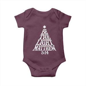 Christmas Be The Light Baby Onesie Christian Xmas Bible Verse TS11 Maroon Print Your Wear