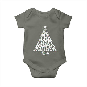 Christmas Be The Light Baby Onesie Christian Xmas Bible Verse TS11 Military Green Print Your Wear