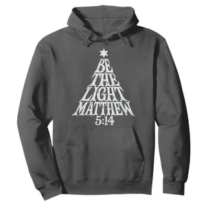 Christmas Be The Light Hoodie Christian Xmas Bible Verse TS11 Dark Heather Print Your Wear