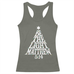 Christmas Be The Light Racerback Tank Top Christian Xmas Bible Verse TS11 Military Green Print Your Wear