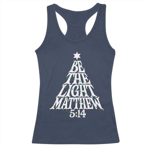Christmas Be The Light Racerback Tank Top Christian Xmas Bible Verse TS11 Navy Print Your Wear