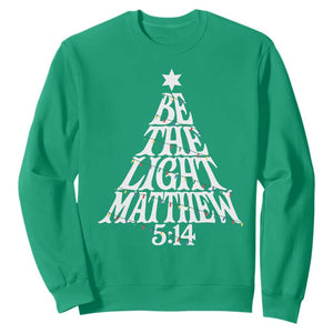 Christmas Be The Light Sweatshirt Christian Xmas Bible Verse TS11 Irish Green Print Your Wear