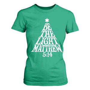 Christmas Be The Light T Shirt For Women Christian Xmas Bible Verse - Print Your Wear