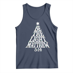 Christmas Be The Light Tank Top Christian Xmas Bible Verse TS11 Navy Print Your Wear
