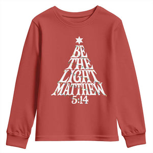 Christmas Be The Light Youth Sweatshirt Christian Xmas Bible Verse TS11 Red Print Your Wear