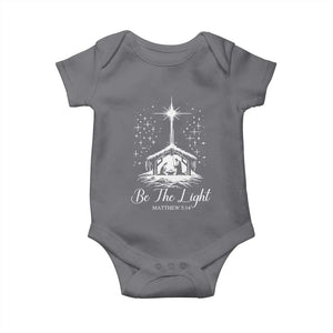 Be The Light Christian Christmas Baby Onesie Nativity Scene Bible Verse TS11 Charcoal Print Your Wear