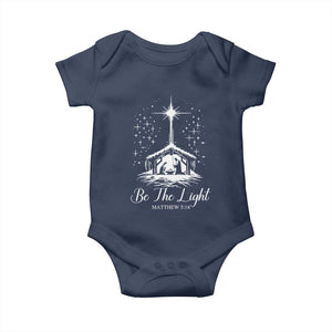 Be The Light Christian Christmas Baby Onesie Nativity Scene Bible Verse TS11 Navy Print Your Wear