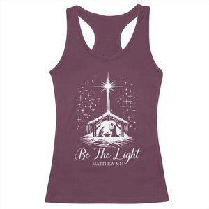 Be The Light Christian Christmas Racerback Tank Top Nativity Scene Bible Verse TS11 Maroon Print Your Wear