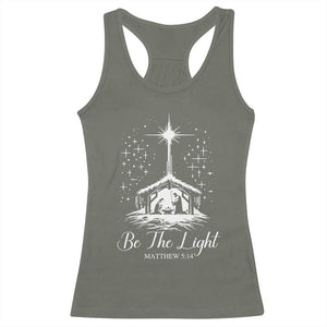 Be The Light Christian Christmas Racerback Tank Top Nativity Scene Bible Verse TS11 Military Green Print Your Wear