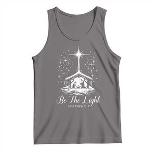 Be The Light Christian Christmas Tank Top Nativity Scene Bible Verse TS11 Deep Heather Print Your Wear