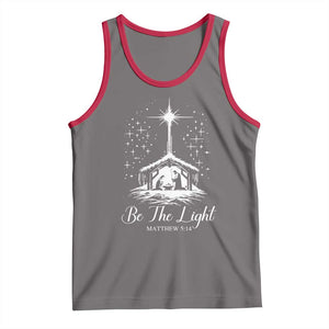 Be The Light Christian Christmas Tank Top Nativity Scene Bible Verse TS11 Deep Heather Red Print Your Wear