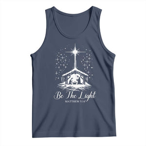 Be The Light Christian Christmas Tank Top Nativity Scene Bible Verse TS11 Navy Print Your Wear