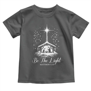 Be The Light Christian Christmas Toddler T Shirt Nativity Scene Bible Verse TS11 Dark Heather Print Your Wear