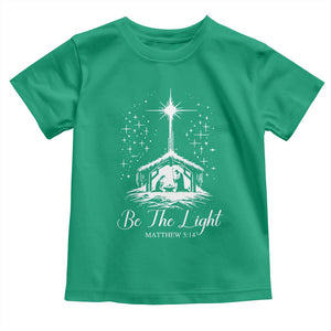 Be The Light Christian Christmas Toddler T Shirt Nativity Scene Bible Verse TS11 Irish Green Print Your Wear
