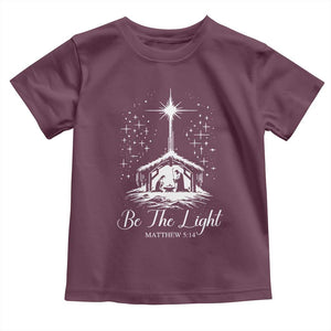 Be The Light Christian Christmas Toddler T Shirt Nativity Scene Bible Verse TS11 Maroon Print Your Wear